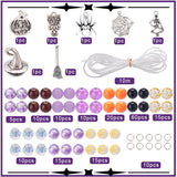 Halloween Bracelet Making Kit, Including Glass Imitation Jade & Acrylic Pearl Beads, Witch & Skeleton & Spider Alloy Pendants, Mixed Color, 182Pcs/box