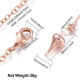 Brass Pointed Dowsing Pendulums, with Lobster Claw Clasps, Teardrop, Rose Gold, 223x2.5mm