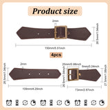 4Pcs Imitation Leather Toggle Buckle, with Alloy Findings, for Bag Sweater Jacket Coat, DIY Sewing Accessories Crafts, Coconut Brown, 10.9x2.65x0.2cm, Hole: 2mm