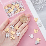 40Pcs 2 Colors 304 Stainless Steel Charms, Laser Cut, Angel, Golden & Stainless Steel Color, 15x15x1mm, Hole: 1.2mm, 20pcs/color