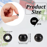 Glass Beads, Rondelle, Black, 8x6mm, Hole: 3.5mm