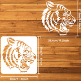 PET Hollow Out Drawing Painting Stencils, for DIY Scrapbook, Photo Album, Tiger, 30x30cm