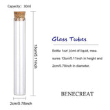 Empty Glass Bottles, with Wood Cover, Wishing Bottle, Clear, 2x13.35cm, capacity: about 30ml, 20pcs/box