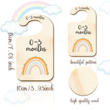 Wood Baby Closet Size Dividers, Baby Clothes Organizers, from Newborn to Toddler, Rainbow Pattern, 100x180x2.5mm, 10pcs/set