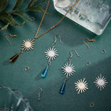 DIY Earring Making Kit, Including 20Pcs 2 Color Brass Solar Eclipse Links Connectors, Long-Lasting Plated, 20Pcs Brass Earring Hooks, 40Pcs Iron Open Jump Rings, Mixed Color, Links Connectors: 26.5x22.5x0.8mm, Hole: 1.2mm, 10pcs/color