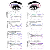 8Pcs 8 Styles Laser Eye Tattoo Stickers, Eye Shadow Stickers, Colorful, 0.7~2.5x0.3~6.4x0.02cm, 1pc/style