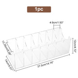Transparent Acrylic Belt Organizer Holder with 7 Compartments, Belt Storage Display Stands for Closet, Drawer, Rectangle, Clear, 14x37.5x12cm, Inner Diameter: 13.35x4.9cm