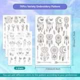 4 Sheets 11.6x8.2 Inch Stick and Stitch Embroidery Patterns, Non-woven Fabrics Water Soluble Embroidery Stabilizers, Palm, 297x210mmm