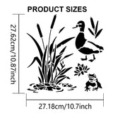 1Pc PET Hollow Out Drawing Painting Stencils, with 1Pc Art Paint Brushes, for DIY Scrapbook, Photo Album, Duck, Painting Stencils: 300x300mm