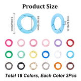 36Pcs 18 Styles Zinc Alloy Key Clasps, Spring Gate Rings, Round Ring, Mixed Color, 20x3.5mm, Inner Diameter: 12.5~13mm, 2pcs/style