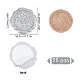 Adhesive Wax Seal Stickers, For Envelope Seal, Silver, 30.8x30.8x2.2mm