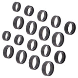 18Pcs 9 Size 201 Stainless Steel Plain Band Ring for Men Women, Matte Gunmetal Color, Inner Diameter: US Size 4 1/2~14(15.2~23mm), 2Pcs/size