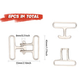 Alloy Snap Lock Clasps, Garment Clasps Findings, Platinum, 55x45x8mm, 8pcs