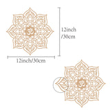 Laser Cut Basswood Wall Sculpture, Floral Pattern, for Home Decoration Kitchen Supplies, BurlyWood, 300x6mm