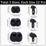 66Pcs 3 Style Plastic Safety Noses, Craft Nose, for DIY Doll Toys Puppet Plush Animal Making, Black, 17~20mm, 22pcs/style