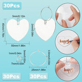 DIY Heart Wine Glass Charms Making Kits, including Transparent Acrylic Disc Charms, Brass Wine Glass Charm Rings, Platinum