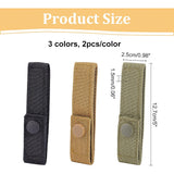 6Pcs 3 Colors Nylon Tactical Molle Straps, Molle Webbing Straps, Attachment Snap Strap, with Hook & Loop Closure, Mixed Color, 127x25x1.5mm, 2pcs/color