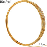 Square Brass Wire, for Jewelry Making, Golden, 22 Gauge, 0.6x0.6mm, 10m/roll
