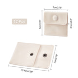 Square Velvet Jewelry Bags, with Snap Fastener, PapayaWhip, 7x7cm, 12pc
