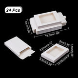 Rectangle Paper Storage Boxes, with PVC Plastic Clear Window for Gift, White, 12.45x8.5x1.4cm