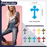 Cross Shape Iron On Patches, Stick On Patch, Costume Accessories, Appliques, Mixed Color, 103x73x1.5mm, 10pcs/set