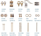 Jewelry Findings Box kit with Iron Earring Hooks Head Pins Open Eye Pins End Piece Chain Extensions