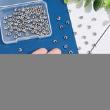 150Pcs 304 Stainless Steel Crimp Beads Covers, Stainless Steel Color, 4.5mm, Hole: 2mm