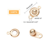 304 Stainless Steel Snap Clasps, Golden, 15x9x5mm, Hole: 1.5~1.8mm, 12sets/box