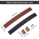 4 Sets 2 Colors PU Leather Drawer Handles, Door Pull Handles, Cabinet Pull Strap, with Alloy Buckles & Screws, Mixed Color, 180x21.5x4mm, 2 sets/color