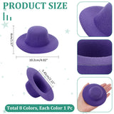 8Pcs 8 Colors EVA Cloth Round Fascinator Hat Base for Millinery, Mixed Color, 102mm, Inner Diameter: 54.5mm, 1pc/color