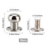 4Bag Alloy Cabinet Door Knobs, Kitchen Drawer Pulls Cabinet Handles, with Iron Screws, for Dresser Drawers, Platinum, 10x10mm, Hole: 2.6mm, 5pcs/bag. 4bag