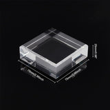 Square Transparent Acrylic Display Bases, for Photography Props Decoration, Clear, 75x75x25mm