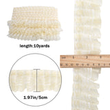 Polyester Ribbon, Wave Edge Ornamnent, Ruffle Lace Trimming, Costume Dress Accessories, Beige, 50x1mm