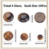 40Pcs 4 Styles Natural Tiger Eye Cabochons, Half Round/Dome, 6~12x3~5mm, 10pcs/style