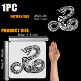 PET Hollow Out Drawing Painting Stencils, for DIY Scrapbook, Photo Album, Snake, 30x30cm