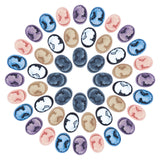 Resin Cameo Lady Head Cabochons, Oval, Mixed Color, 17x12.5x3.5mm, 6 colors, 8pcs/color, 48pcs/box