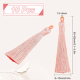 10Pcs Nylon Tassels Big Pendant Decorations, PeachPuff, 83~92x9~10mm, Hole: 1.5~4mm