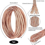 Braided Bare Copper Wire, Flat, Raw(Unplated), 3x0.8mm, about 26.25 Feet(8m)/pc