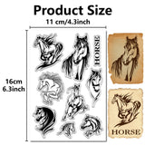 Custom PVC Plastic Clear Stamps, for DIY Scrapbooking, Photo Album Decorative, Cards Making, Stamp Sheets, Film Frame, Horse, 160x110x3mm