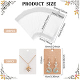 100Pcs 2 Colors Rectangle Paper One Pair Earring Display Cards with Hanging Hole, Jewelry Display Card for Pendants and Earrings Storage with 100Pcs OPP Cellophane Bags, Mixed Color, Card: 9x6x0.06cm, Hole: 6mm and 1.6mm