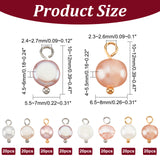 80pcs 4 Styles Natural Cultured Freshwater Pearl Charms, with Golden Tone Brass Loops, Oval, Mixed Color, 10~12x5.5~8x4~6mm, Hole: 2.3~2.7mm, 20pcs/style