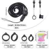 DIY Pendant Decoration Kits, 3Pcs Adjustable Polyester Neck Lanyard, with 15Pcs Ring Silicone Pendant & 5Pcs Silicone Anti-Lost Hanging Signs, Mixed Color, 13~768x3~27x3.2~11mm