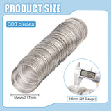 Steel Memory Wire, Platinum, 22 Gauge, 0.6mm