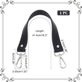 PU Leather Wide Bag Straps, with Zinc Alloy Swivel Clasp, for Bag Replacement Accessories, Black, 41.4x2.7cm