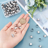100Pcs 316 Stainless Steel Ear Cuff Findings, Ring with Word Happy, Stainless Steel Color, 11x7mm, Hole: 0.9mm