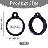 20Pcs Silicone Pendant, for Electronic stylus & Lighter Making, Ring, Black, 27.5x22x8mm, Hole: 2.7mm, Inner Diameter: 18mm