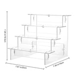 Acrylic Display Risers, 4 Steps Jewelry Display Riser Shelf Showcase, with Screwdriver, for Jewelry Figure Model Display, Clear, 20x19x18.5cm