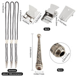 Bolo Tie Making Kits, Including Iron Bolo Tie Slide Clasp, Alloy Cord End and Round Nylon Cords, Antique Silver & Platinum, 5.2x1.1cm, Inner Diameter: 0.55cm