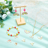 60Pcs 6 Style Alloy Enamel Pendants, Rainbow, Mixed Color, 10pcs/style