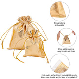 Organza Bags, Rectangle, Gold, 12x9cm, 9x7cm, 60pcs/set